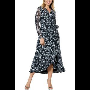 CWonder by ChristianSiriano Mesh Ruffle Hem Dress Wild Tulip Black - Regular